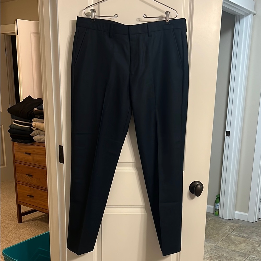 J. Crew Men’s Dark Blue/Teal Wool Dress Pants Tailored Sleek Design
